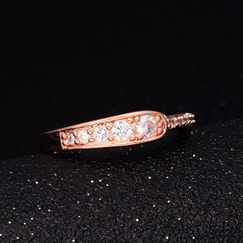 Gold Cubic Zircon Crystal Eternity Ring - Picture 4 of 4